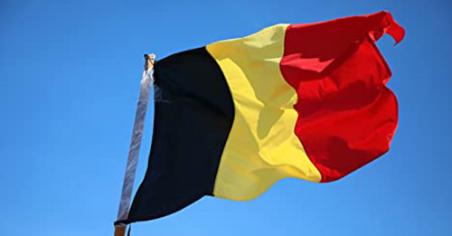 Belgische vlag die wappert