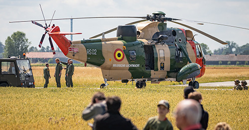 Sea King helikopter op de vliegbasis van Koksijde
